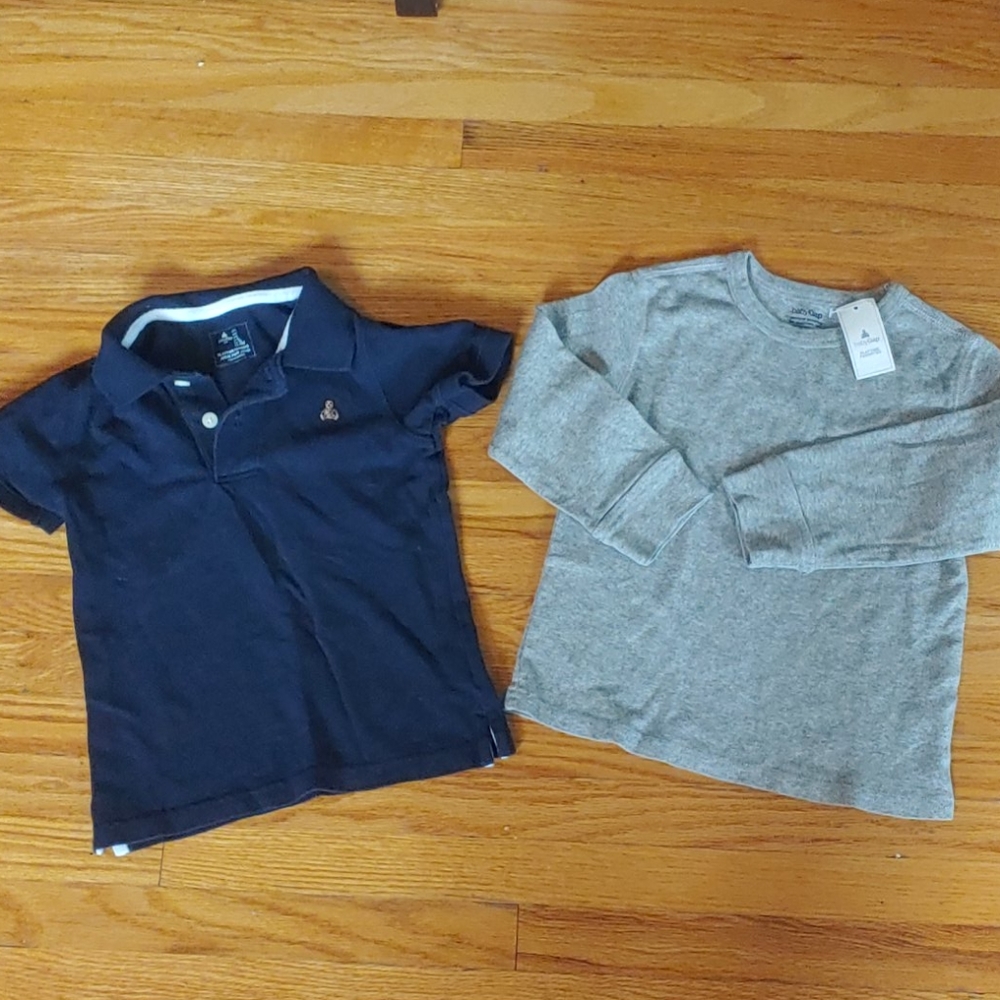 BNWT GAP long sleeve tee and EUC navy polo